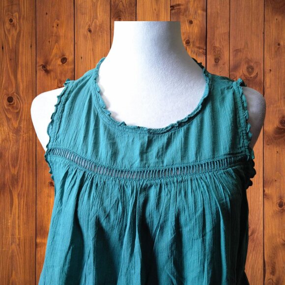 Ann Taylor LOFT Women's Petite Small Tiered Ruffle Boho Peasant Tank Blouse - Picture 4 of 8